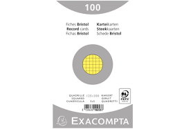 100 Fiches Bristol Jaune 5*5 Non Perforées 125 x 200 mm 10253E