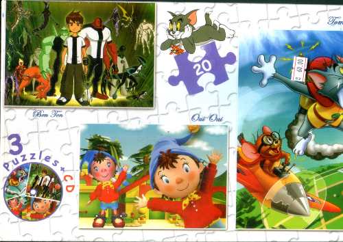 3 Puzzles+ CD 20 pièces