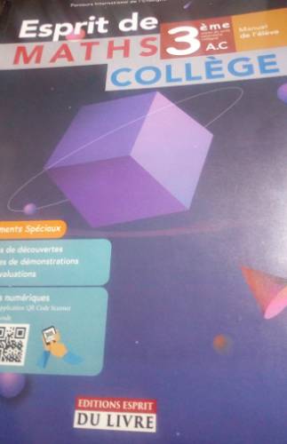 Esprit de Maths 3ème année collège - Manuel