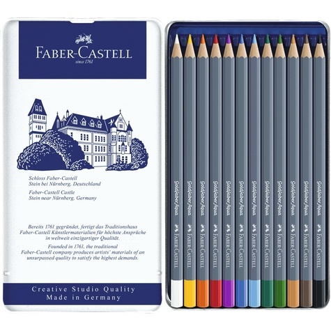 12 Crayons de couleurs aquarellables