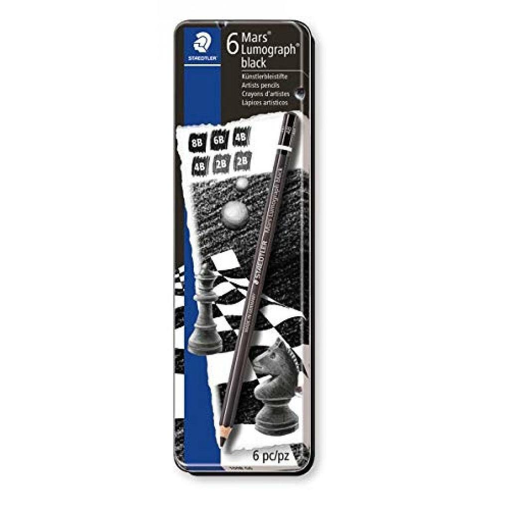 Boite de 6 Crayons Lumograph Noir