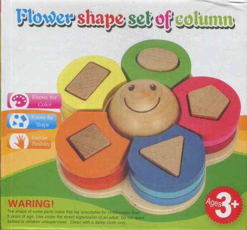 Fleurs forme ensemble de colonne jouets en bois Flower Shape Set Of Column