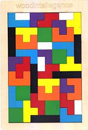 Puzzle en bois Jeu de construction coloré Tangram لعبة بازل تركيب خشبية