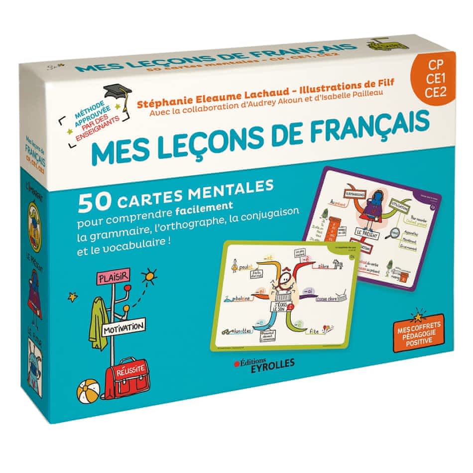 Mes leçons de français CP CE1 CE2  - Avec 40 cartes leçons, 10 cartes jeux, 1 livret explicatif
