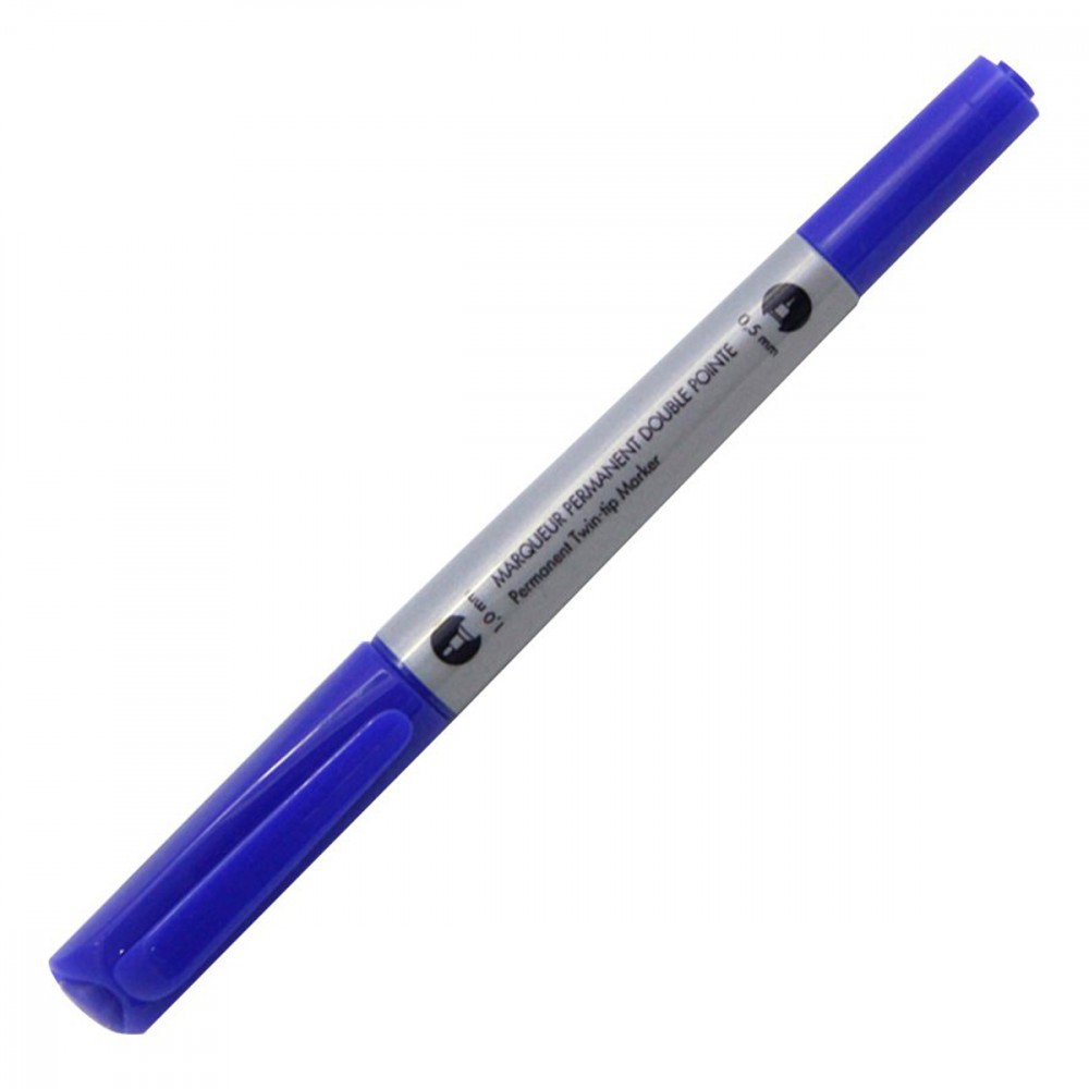 Marqueur permanent BLEU Double Pointes