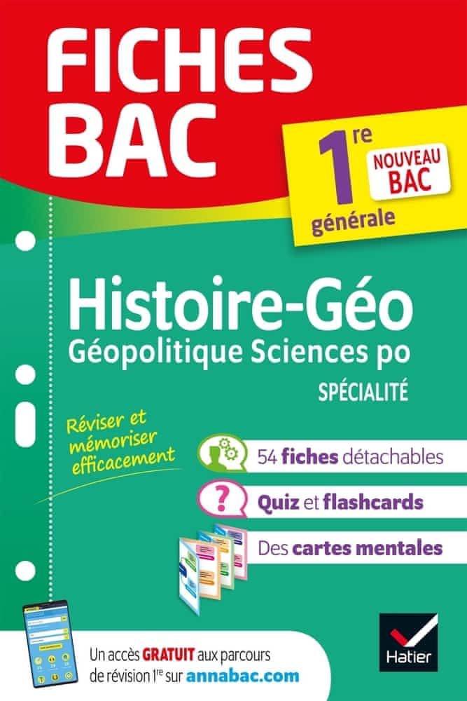 Fiches Bac - Histoire-géographie, Géopolitique, Sciences politiques 1re  - Spécialité