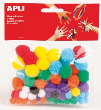 Sachet 78 Pompons Couleurs Assorties Kids Rèf 13061