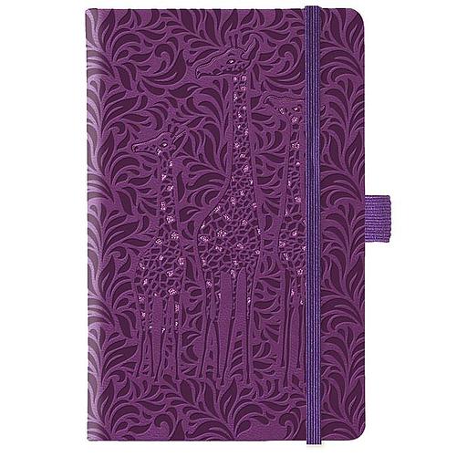 Carnet ligné avec pochette à soufflet intégrée - Girafe