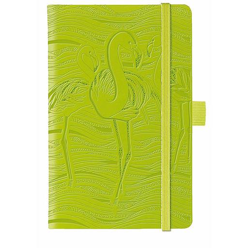 Carnet ligné avec pochette à soufflet intégrée - Flamant