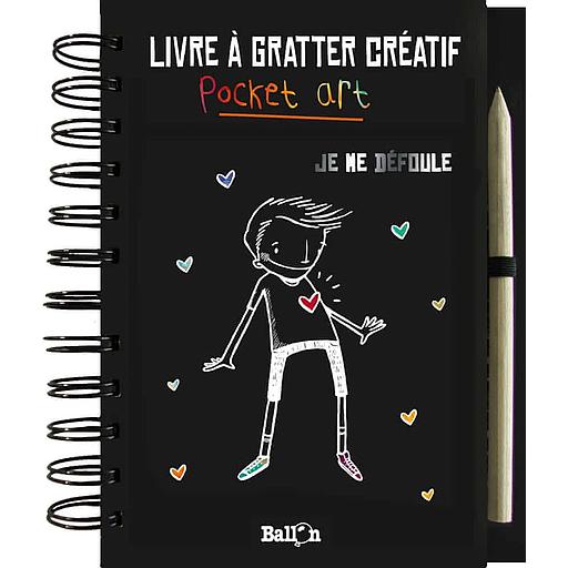 Livre à gratter créatif Pocket art  - Je me défoule - Avec un outil à gratter