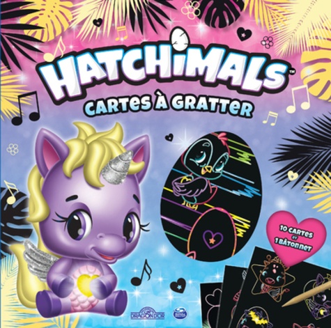 Hatchimals Cartes à gratter  - Avec 10 cartes, 1 bâtonnet