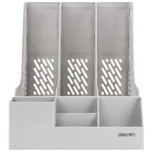 Porte Revue Deli Multifonction 3 compartiments Gris