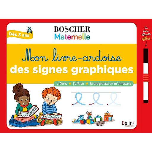 Mon livre-ardoise des signes graphiques  - Avec 1 feutre effaçable et 1 toise