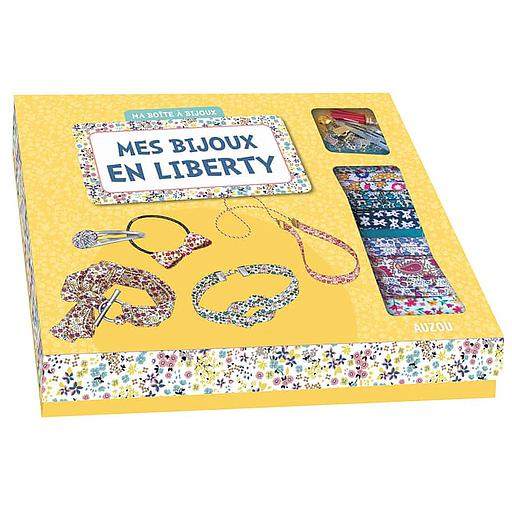 Mes bijoux en liberty  - Avec 1 pompon, 1 grelot, 1 barette, 1 anneau, 1 chaîne-bille