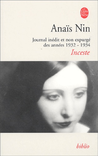 Inceste  - Journal inédit et non expurgé des années 1932-1934