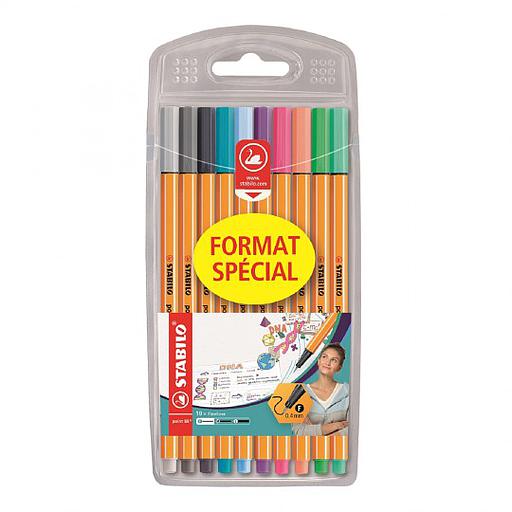 Paquet de 10 Stylos Feutre 0.4 - Pastel