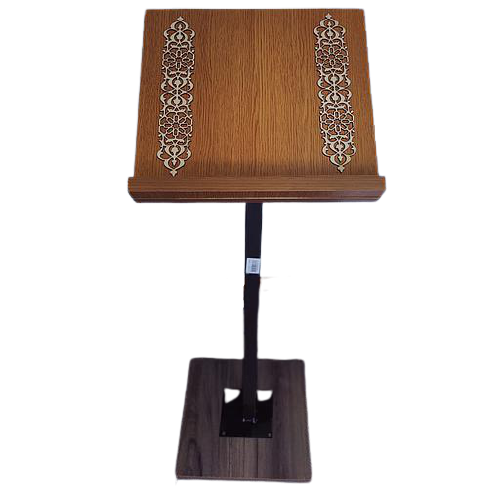 حامل المصحف حديدي بالعجلات ورأس خشبي كبير