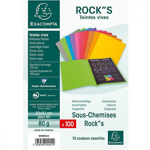 Paquet de 100 Sous-chemises 80 22x31cm Couleurs Assorties