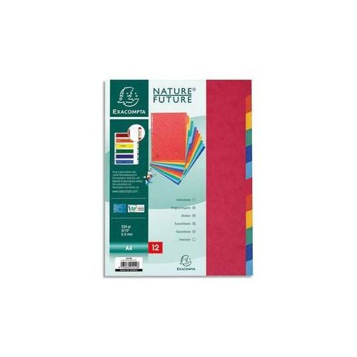 Jeu 12 Intercalaires Cartonne 99H A4