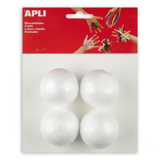 Sachet de 4 Boules En Polystyrène 45mm