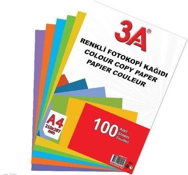 Ramette de Papier Couleur A4 - 100 Feuilles