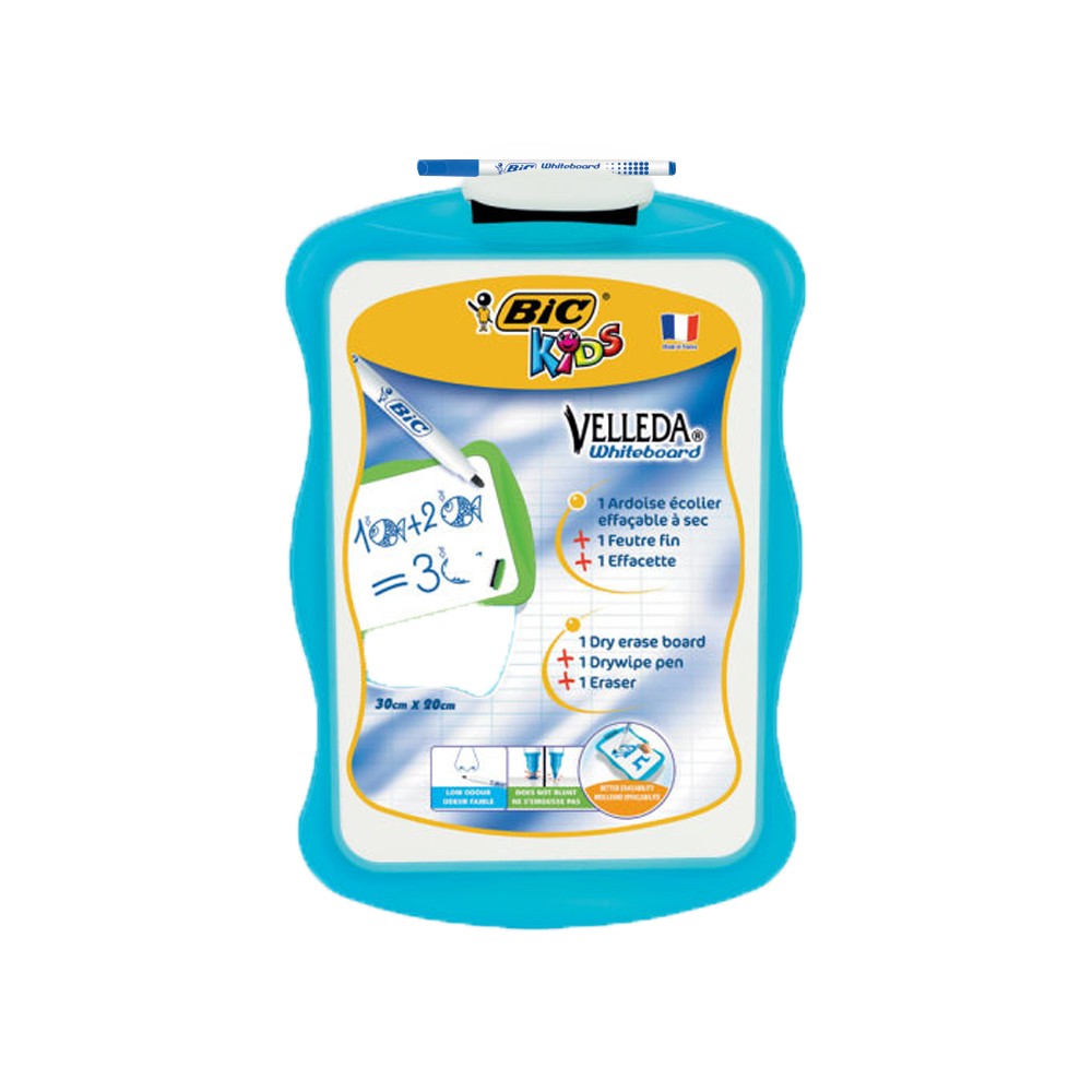 Ardoise + Feutre effaçable Bic Velleda avec Brosse