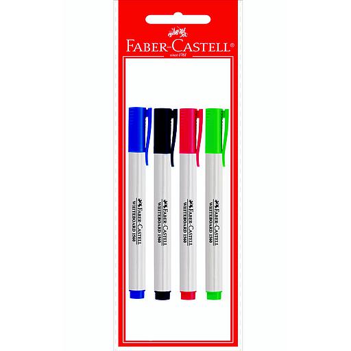 4 Marqueurs Tableau Slim (bleu - noir - vert - rouge)