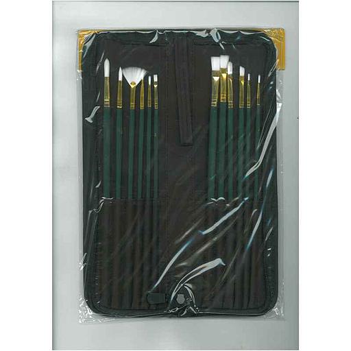 12 pinceaux artistique dans une trousse en nylon