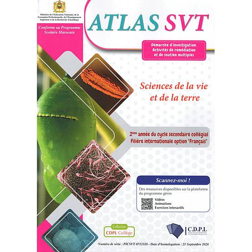 Atlas SVT 2ème année collège ‘’ filière internationale français ‘’