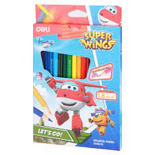 Crayons de Couleurs Super Wings 18 Couleurs