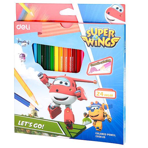 Crayons de Couleurs Super Wings 24 Couleurs