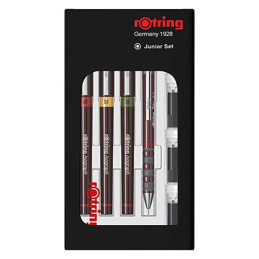 Rotring Isograph Junior Set 3X Technical Pens (0.10mm, 0.20mm, 0.30mm)