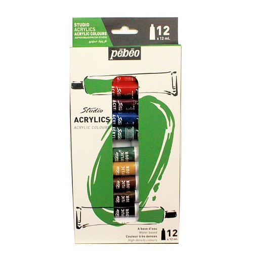 Etui de 12 Tubes Studio Acryliques 12ml