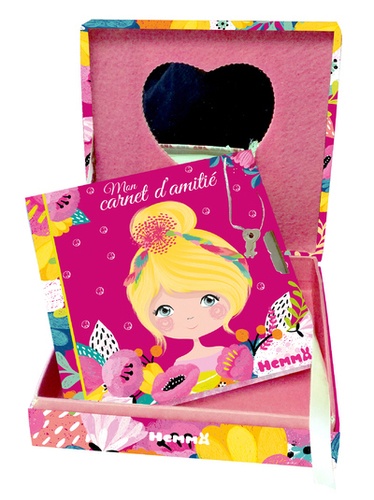 Girly, Mon coffret secret  - Une jolie boîte avec miroir et un carnet d'amitié avec cadenas + 2 clefs