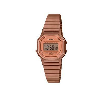 Montre numérique à bracelet en acier inoxydable plaqué or rose Casio pour femme LA11WR-5A