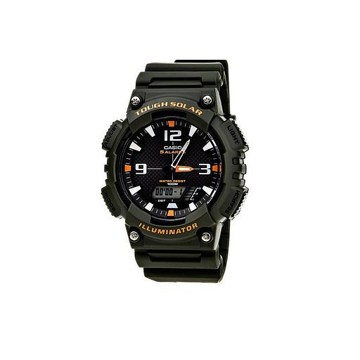 Montre Casio Verte AQS810W-3A Résine Alarme Solaire Heure Mondiale