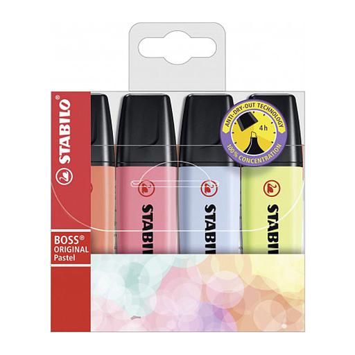 Stabilo Boss Pastel pochette 4 surligneurs