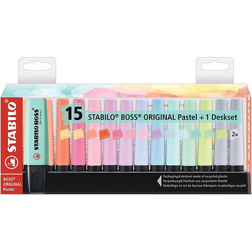 Set 15 surligneurs Stabilo Boss Original Pastel