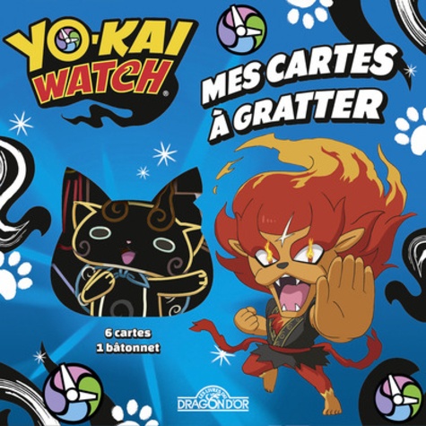 Yo-kai Watch Cartes à gratter Feulion  - Avec 6 cartes, 1 bâtonnet