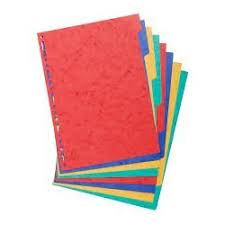 Jeux de 12 Intercalaires A4 Couleur Réf INT912-12