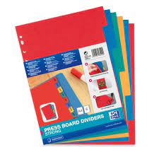 Pochette de 6 Intercalaire Cartonne A4