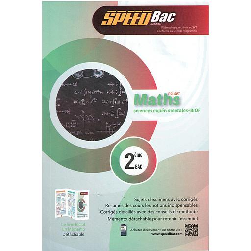 SPEED Bac national Maths sciences expérimentales PC-SVT2 Bac Biof