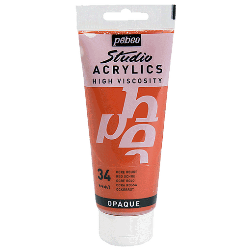 Peinture Acrylique Pébéo Studio 100 ml N°34 Ocre Rouge