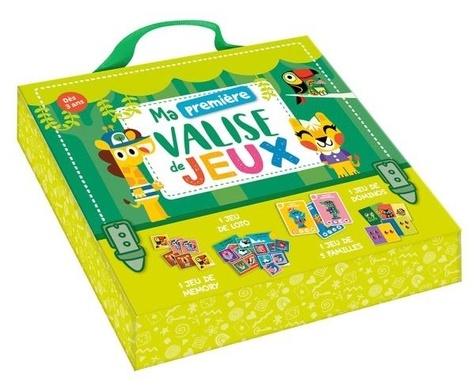 Ma première valise de jeux !  - Avec 1 jeu de memory, 1 jeu de loto, 1 jeu de 5 familles, 1 jeu de dominos