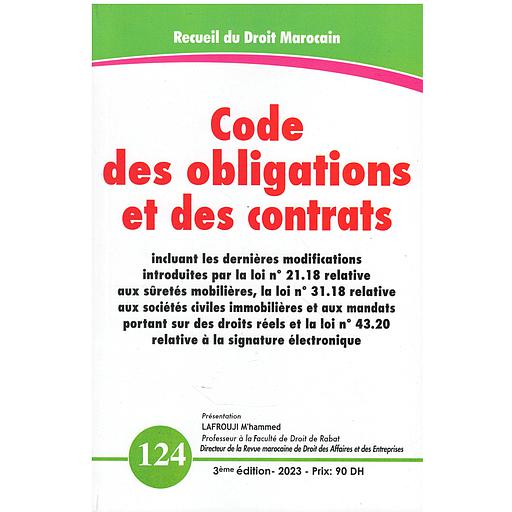 Code des obligations et des contrats 2023 - n° 124