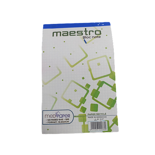 Bloc Note Maestro 5x5 13.5*21