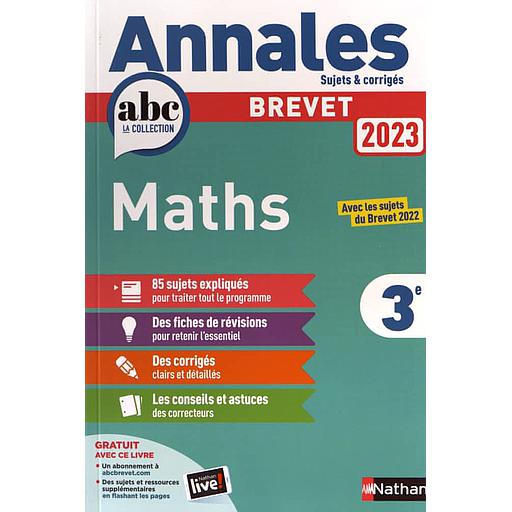 Maths 3e  - Sujets & corrigés