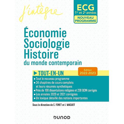 Economie, Sociologie, Histoire du monde contemporain ECG 1re et 2e années