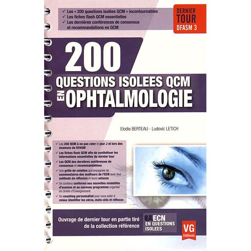 200 questions isolées QCM en ophtalmologie