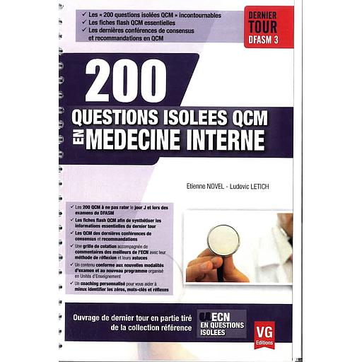 200 questions isolées QCM en médecine interne